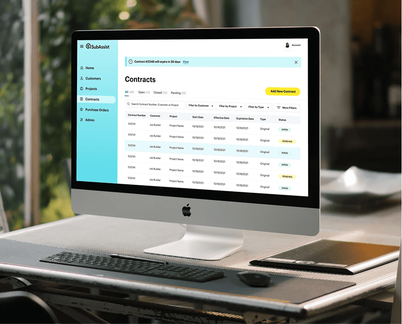 Image mockup of subassist software on a computer screen.